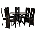 Baxton Studio Kenyon Dining Set, 29-15/16”H x 47-1/4”W x 47-1/4”D, Dark Brown/Espresso Brown