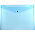 JAM Paper® Booklet Plastic Envelopes, Letter-Size, 9 3/4" x 13", Blue, Pack Of 12