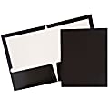 JAM Paper® Glossy 2-Pocket Presentation Folders, Black, Pack of 6 1 thumbnail image