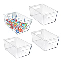Azar Displays Tote Bins With Handles, X-Large, Clear, Pack Of 4 Bins 1 thumbnail image