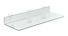 Azar Displays Acrylic Shelves For Pegboards/Slatwalls, 20" x 6", Clear, Pack Of 4 Shelves 1 thumbnail image