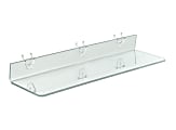 Azar Displays Acrylic Shelves For Pegboards/Slatwalls, 20" x 4", Clear, Pack Of 4 Shelves