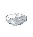 Azar Displays 4-Compartment Square Tray Revolving Desk Organizers, 2-1/2"H x 6"W x 6"D, Clear, Pack Of 2 Organizers