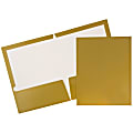 JAM Paper® Glossy 2-Pocket Presentation Folders, Gold, Pack of 6