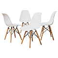 Baxton Studio Jaspen Dining Chairs, White/Oak Brown, Set Of 4 Chairs