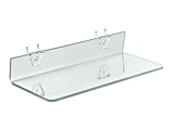 Azar Displays Acrylic Shelves For Pegboard/Slatwall Systems, 13-1/2" x 4", Clear, Pack Of 4 Shelves