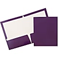 JAM Paper® Glossy 2-Pocket Presentation Folders, Purple, Pack of 6
