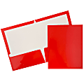 JAM Paper® Glossy 2-Pocket Presentation Folders, Red, Pack of 6 1 thumbnail image