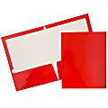 JAM Paper® Glossy 2-Pocket Presentation Folders, Red, Pack of 6