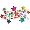 Amscan Birthday Foil Balloon, 37", Birthday Banner Stars Holographic 1 thumbnail image