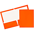 JAM Paper® Glossy 2-Pocket Presentation Folders, Orange, Pack Of 6