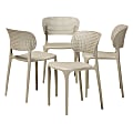 Baxton Studio Rae Dining Chairs, Beige, Set Of 4 Chairs