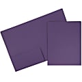 JAM Paper® Matte 2-Pocket Presentation Folders, 9" x 12", Dark Purple, Pack Of 6