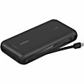 Belkin 30W 2-port Power Bank w/ Integrated USB-C Cable, 20K mAh, 1xUSB-A, 1xUSB-C, Portable Charger, Black, BPB024FQBK 1 thumbnail image