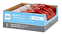 Office Depot® Brand Heavy Duty Shipping Packing Tape With Dispenser, 2" x 22.2 Yd, Crystal Clear, Pack Of 6 Rolls 1 thumbnail image