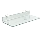 Azar Displays Acrylic Shelves For Pegboard And Slatwall Systems, 16"W x 6"D, Clear, Pack Of 4 Shelves