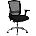 Flash Furniture HERCULES Series 24/7 Intensive-Use Ergonomic Mid-Back Executive Multifunction Office Chair With Seat Slider And Adjustable Lumbar, Black Fabric/Mesh/Gray