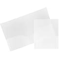 JAM Paper® Heavy-Duty 2-Pocket Plastic Presentation Folders, 9" x 12", Clear, Pack Of 6 1 thumbnail image