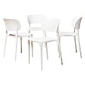 Baxton Studio Rae Dining Chairs, White, Set Of 4 Chairs
