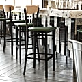 Flash Furniture Wright Steel/Vinyl Commercial-Grade Barstool With Boomerang Back, Green/Natural Birch 1 thumbnail image
