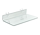 Azar Displays Acrylic Shelves For Pegboard And Slatwall Systems, 13-1/2"W x 6"D, Clear, Pack Of 4 Shelves
