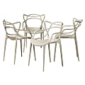 Baxton Studio Landry Dining Chairs, Beige, Set Of 4 Chairs