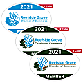 Custom Printed 1, 2 or 3 Color Window Cling Decal,  4" x 6" Oval, Box of 250 1 thumbnail image