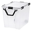 IRIS® Weathertight® Plastic Storage Container With Latch Lid, 18 3/4" x 17 3/4" x 23 5/8", Clear 1 thumbnail image