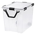 IRIS® Weathertight® Plastic Storage Container With Latch Lid, 18 3/4" x 17 3/4" x 23 5/8", Clear