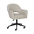Powell Bogart Faux Leather Office Chair, Cream/Black