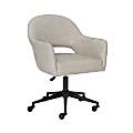 Powell Bogart Faux Leather Office Chair, Cream/Black 1 thumbnail image