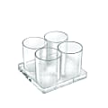Azar Displays Acrylic Deluxe 4-Cup Holder, 3”H x 4-7/8”W x 4-7/8”D, Clear