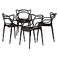 Baxton Studio Landry Dining Chairs, Black, Set Of 4 Chairs