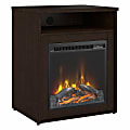 Bush® Business Furniture Series C 24"W Electric Fireplace With Shelf, Mocha Cherry, Standard Delivery