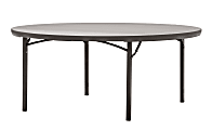 Cosco® Commercial Products Folding Table, Round, 72"W, Brown 1 thumbnail image
