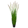 Nearly Natural Plume Grass 54”H Artificial Plant With Planter, 54”H x 18”W x 18”D, Green/Black