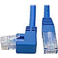 Tripp Lite Left-Angle Cat6 UTP Patch Cable (RJ45) - 1 ft., M/M, Gigabit, Molded, Blue - 1 ft Category 6 Network Cable  - N204001BLLA 1 thumbnail image