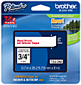Brother® TZe-242 Red-On-White Tape, 0.75" x 26.2'