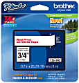 Brother P-touch TZe242, Laminated, 3/4" x 26.2 ft (18mm x 8m), Red on White Label Tape 1 thumbnail image