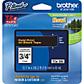 Brother P-Touch TZe344, Laminated, ~3/4in x 26.2ft (18mm x 8m), Gold on Black Label Tape 1 thumbnail image