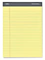 Office Depot® Brand Perforated Pad, 8 1/2" x 11 3/4", Wide Ruled, 200 Pages (100 Sheets), Canary