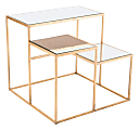 Zuo Modern Labels End Table, Square, Mirror/Gold