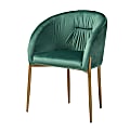 Baxton Studio Ballard Dining Chair, Gold/Green