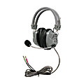 HamiltonBuhl SchoolMate Deluxe HA7M On Ear Headphones With Mic, Silver/Black