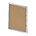 Azar Displays Enclosed Cork Bulletin Board With Lock And Key, Brown, 42-5/16" x 32", Silver Aluminum Frame