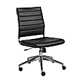 Eurostyle Axel Armless Faux Leather Low-Back Commercial Office Chair, Black