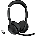 Jabra Evolve2 55 Headset - Stereo - Wireless - Bluetooth - 98.4 ft - 20 Hz - 20 kHz - On-ear - Binaural - Supra-aural - MEMS Technology, Noise Cancelling Microphone - Noise Canceling