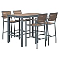 KFI Studios Eveleen 5-Piece Outdoor Patio Set, 45-5/8”H x 30”W x 30”D, Silver/Mocha 1 thumbnail image