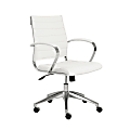 Eurostyle Axel Faux Leather Low-Back Commercial Office Chair, White