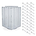Azar Displays 4-Sided Revolving Pegboard Display With Hooks, 21"H x 14"W x 14"D, Clear